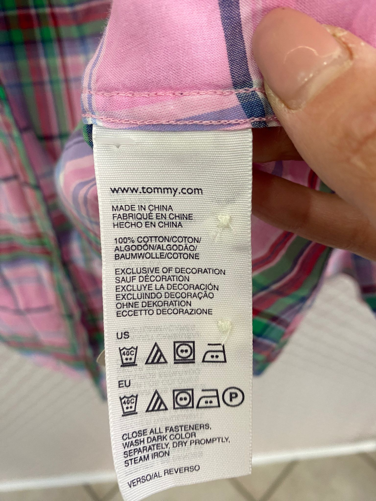 Camicia Tommy Hilfiger Plaid Multicolor