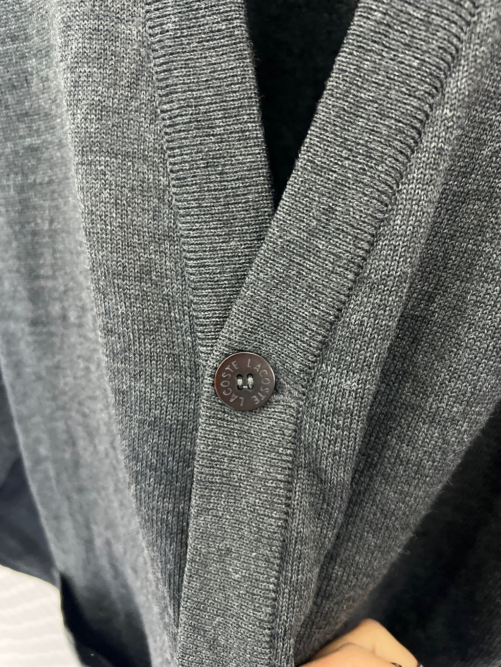CARDIGAN LACOSTE GRIGIO UOMO