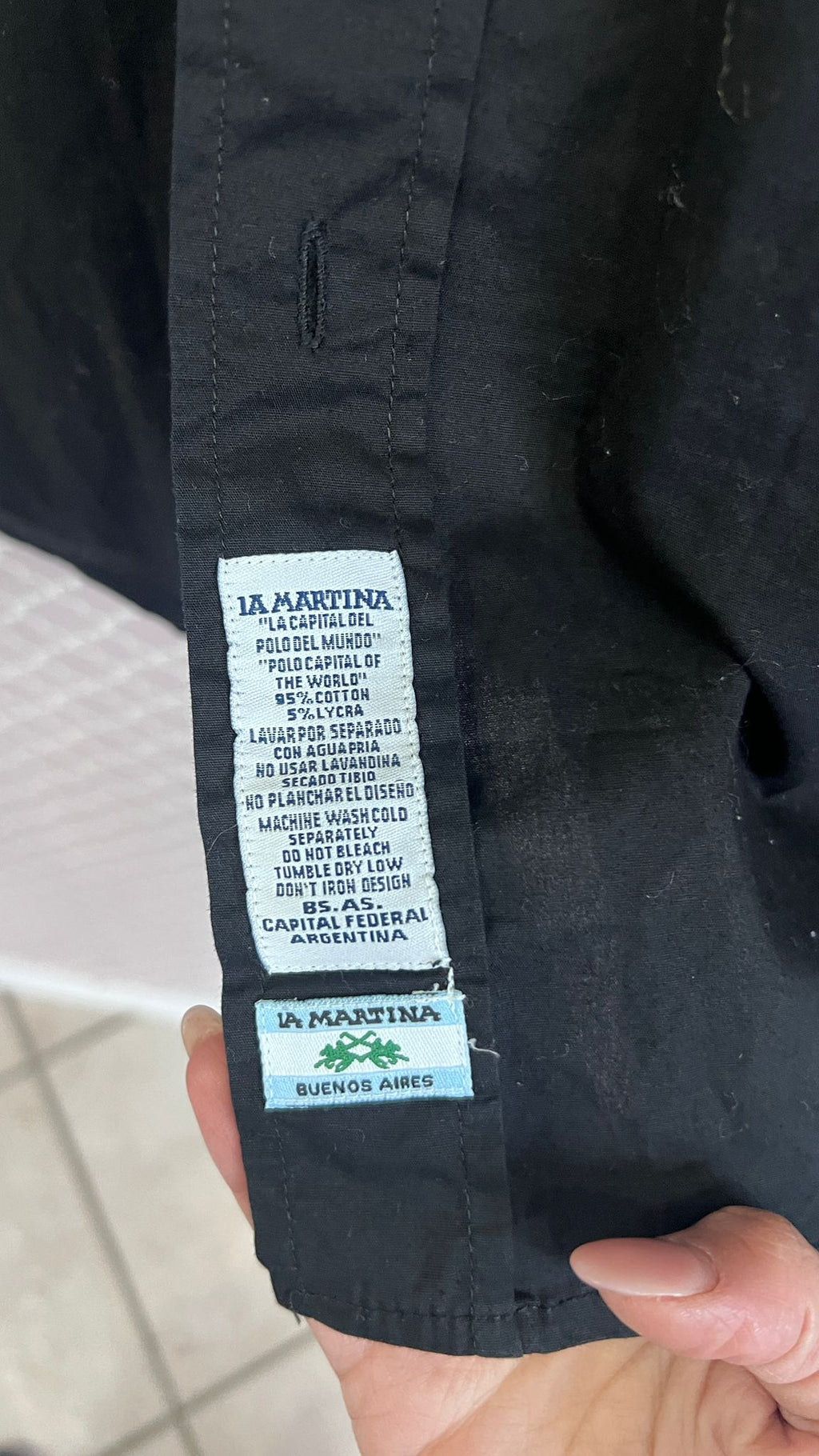 Camicia Nera da Uomo a Maniche Lunghe "La Martina Polo"