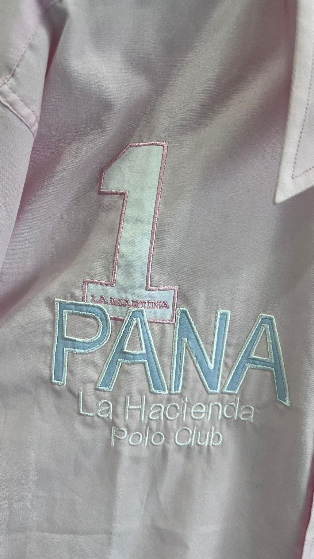 Camicia La Martina Uomo Rosa con Ricami Polo