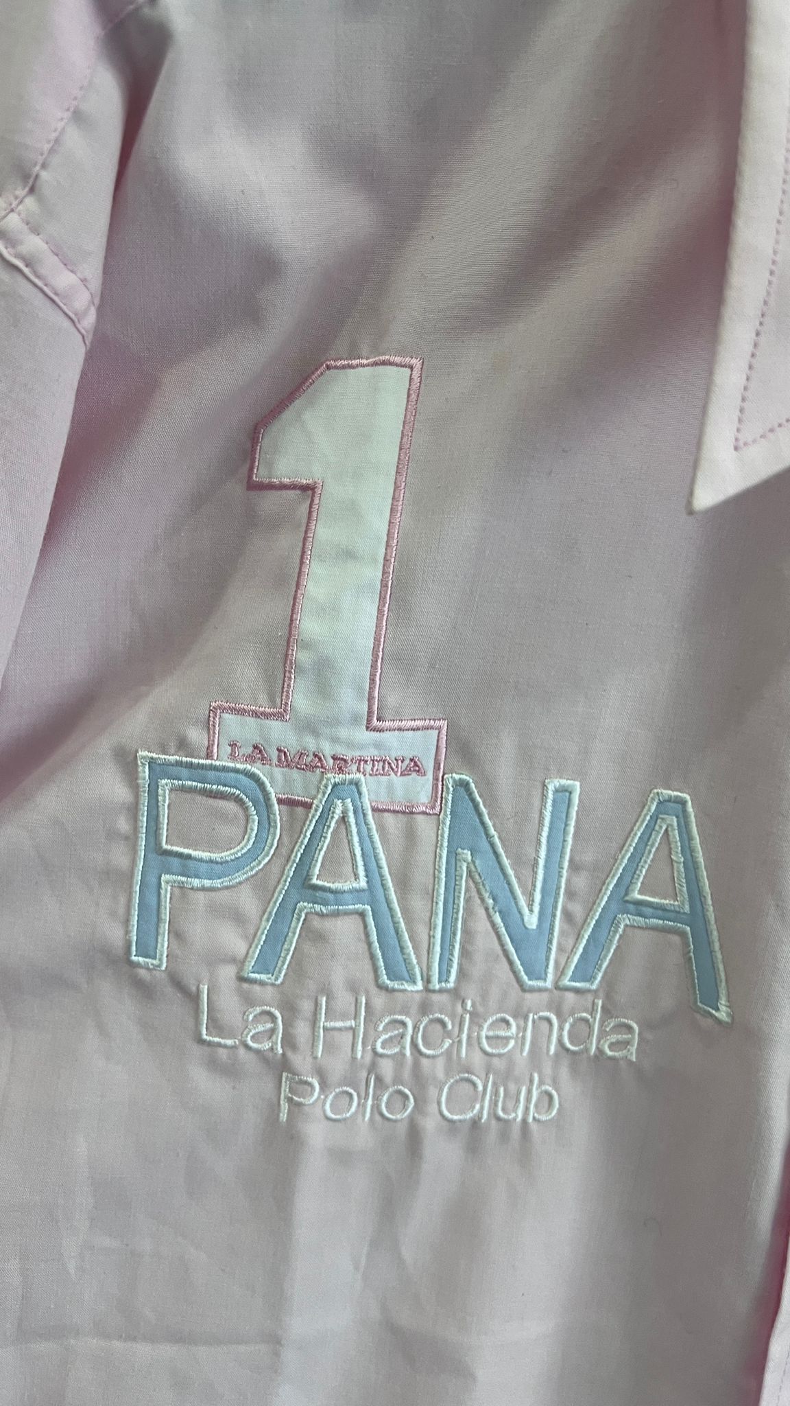 Camicia La Martina Uomo Rosa con Ricami Polo