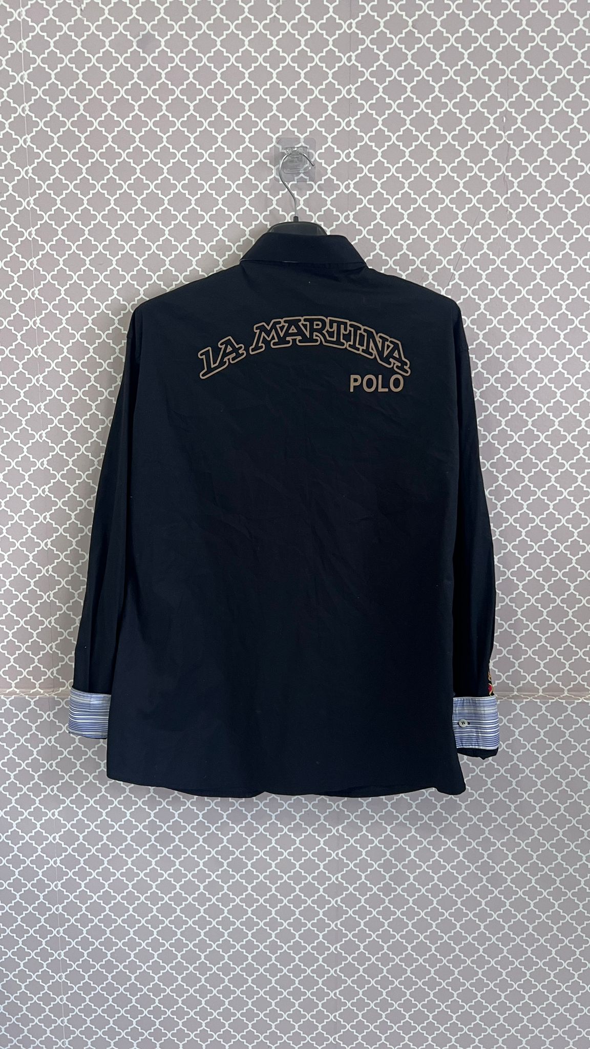 Camicia Nera da Uomo a Maniche Lunghe "La Martina Polo"