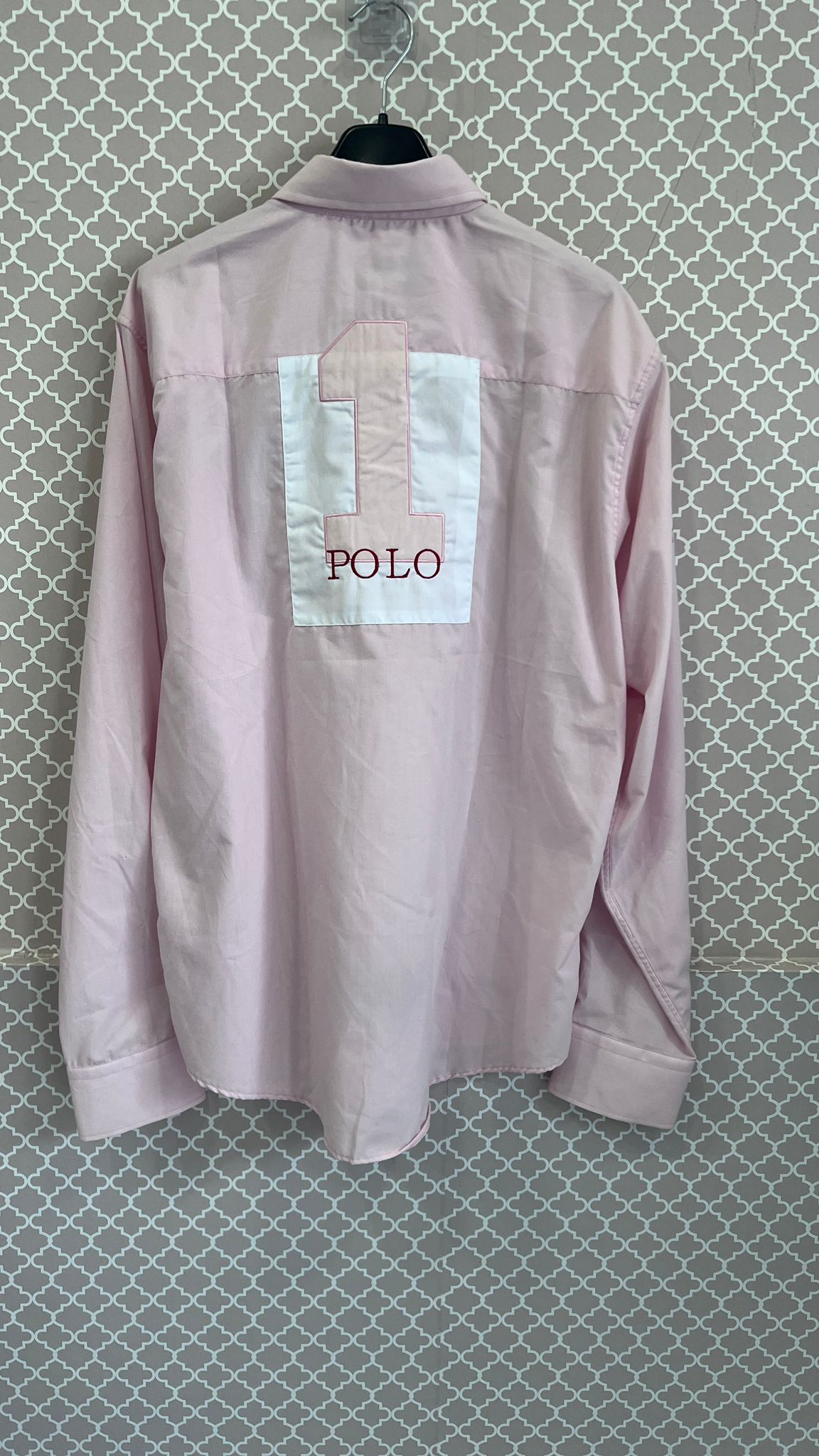 Camicia La Martina Uomo Rosa con Ricami Polo